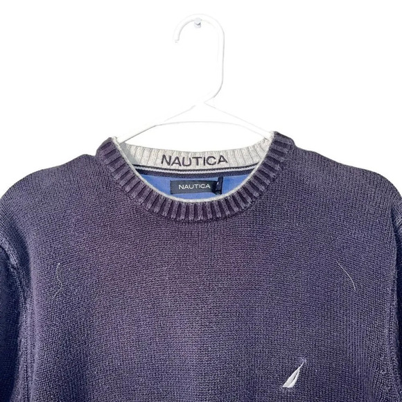 Nautica Navy Blue Crewneck Sweater - Men's Size Medium - Picture 2 of 5